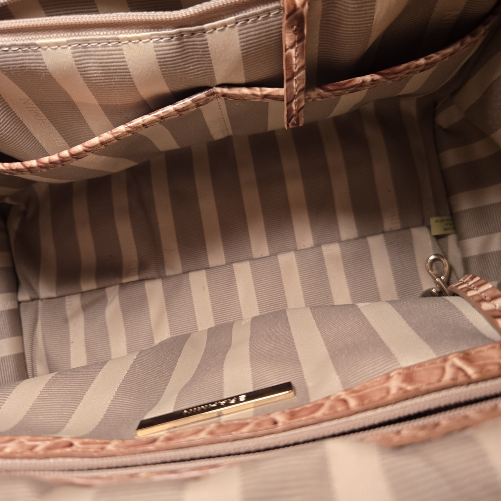 Brahmin Priscilla, Large, Tri-Colored Croc-Embossed Satchel - Picture 5 of 8